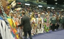 Trent Wotherspoon with dancers at the FNUC Powwow